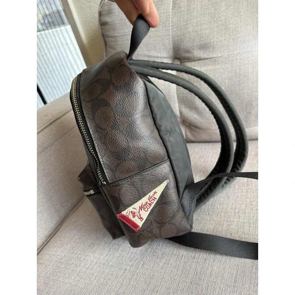 Coach Charlie Signature Mini Backpack Vintage Patchwork Route 41 & Cherry Print